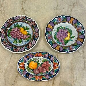 Beautiful Handpainted/handmade platters from Greece